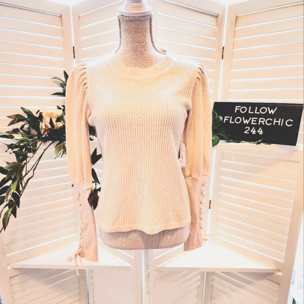 Free People(We the Free) NWT Tasha Thermal Top Ivory XS - Picture 2 of 7